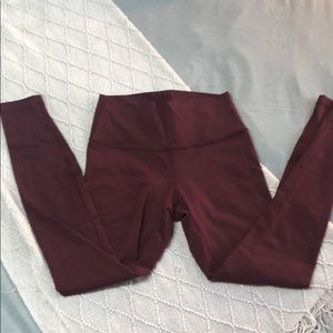 Lululemon maroon leggings high waisted full length